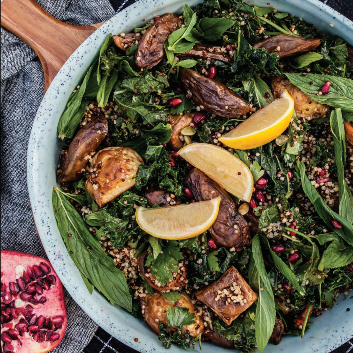 Roast Vegetable, Kale & Quinoa Salad (Healthy Meal Prep Salad)