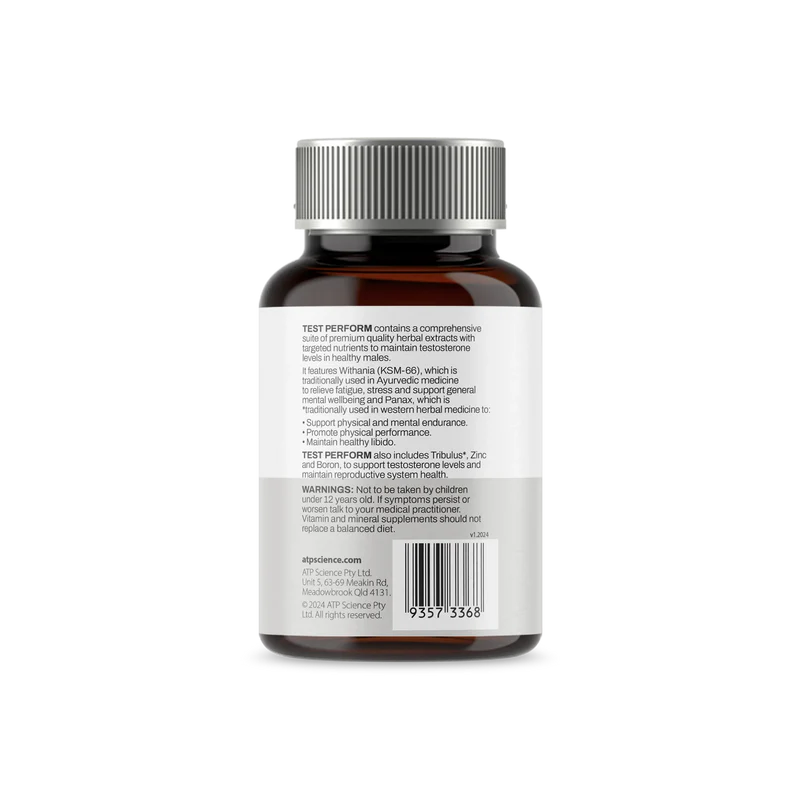 ATP Science Test Perform full ingredients list and dosage