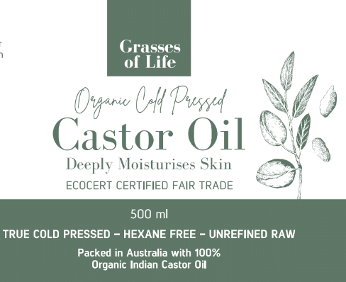 Grasses of Life Organic Cold-Pressed Castor Oil 500ml