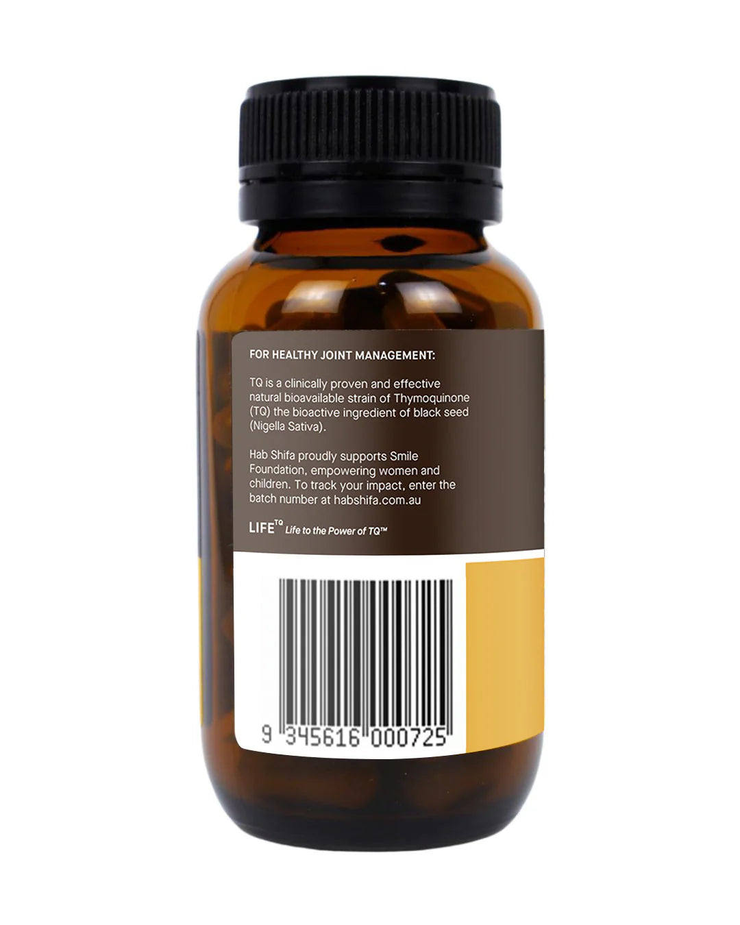 Brown bottle with label on a white background