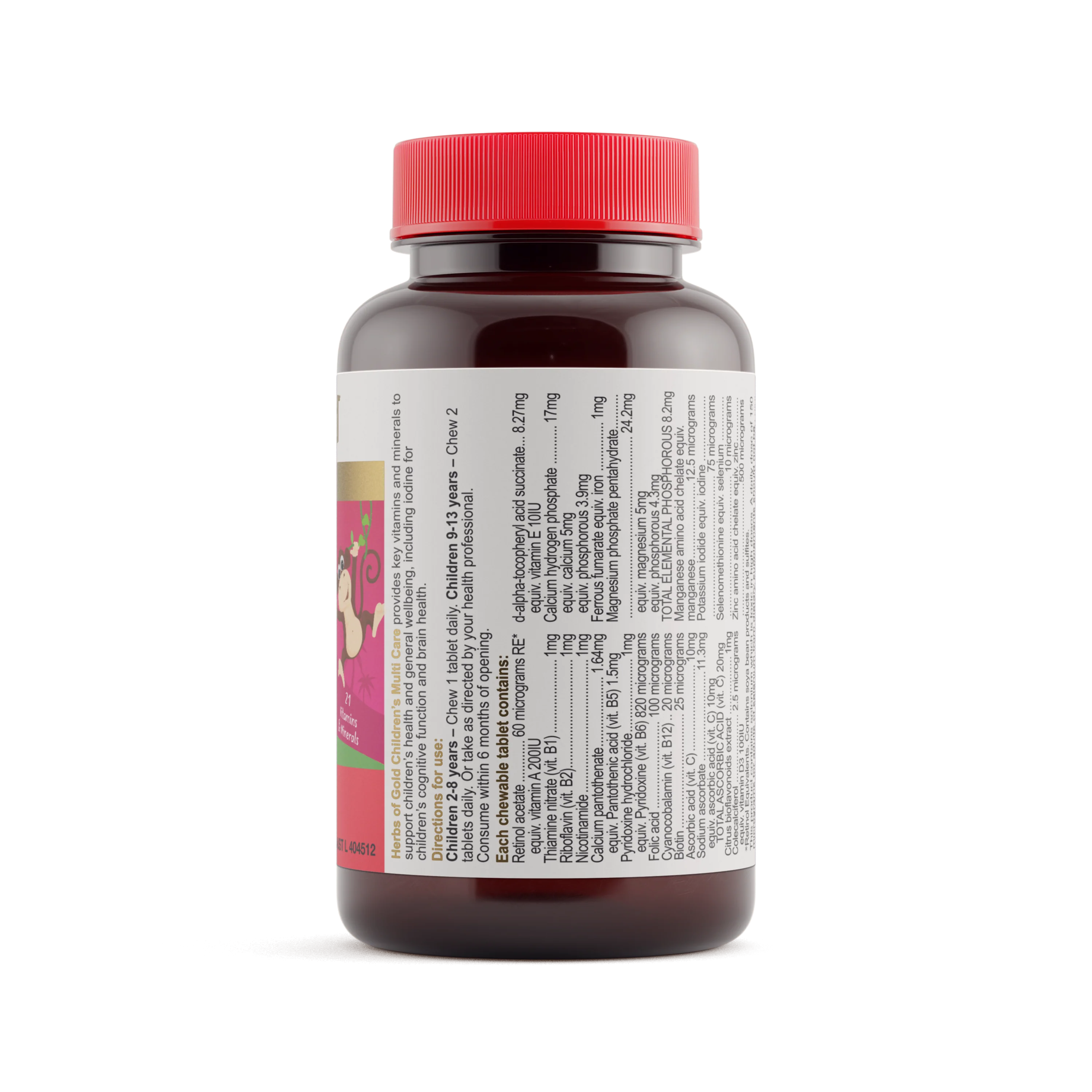 Herbs of Gold Children's Multi Care - Full Ingredients List and Daily Values