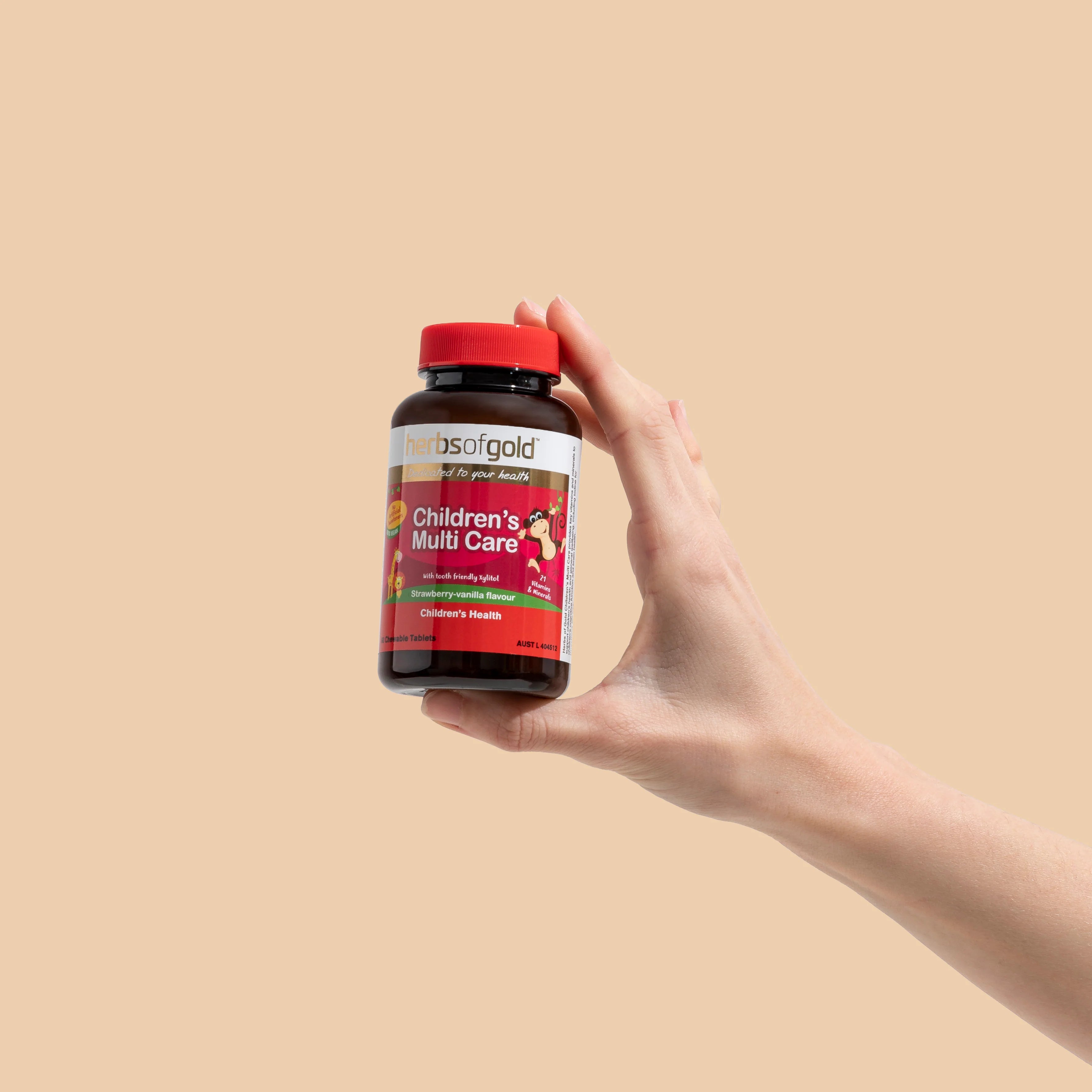 Herbs of Gold Children's Multi Care Strawberry Vanilla Chewable Tablets
