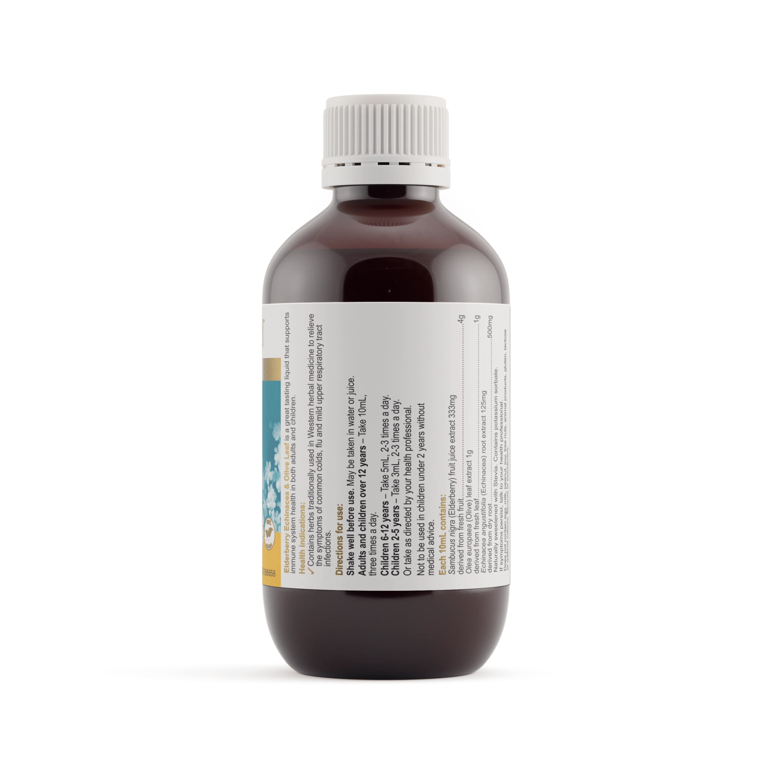 Bottle with a label on a white background