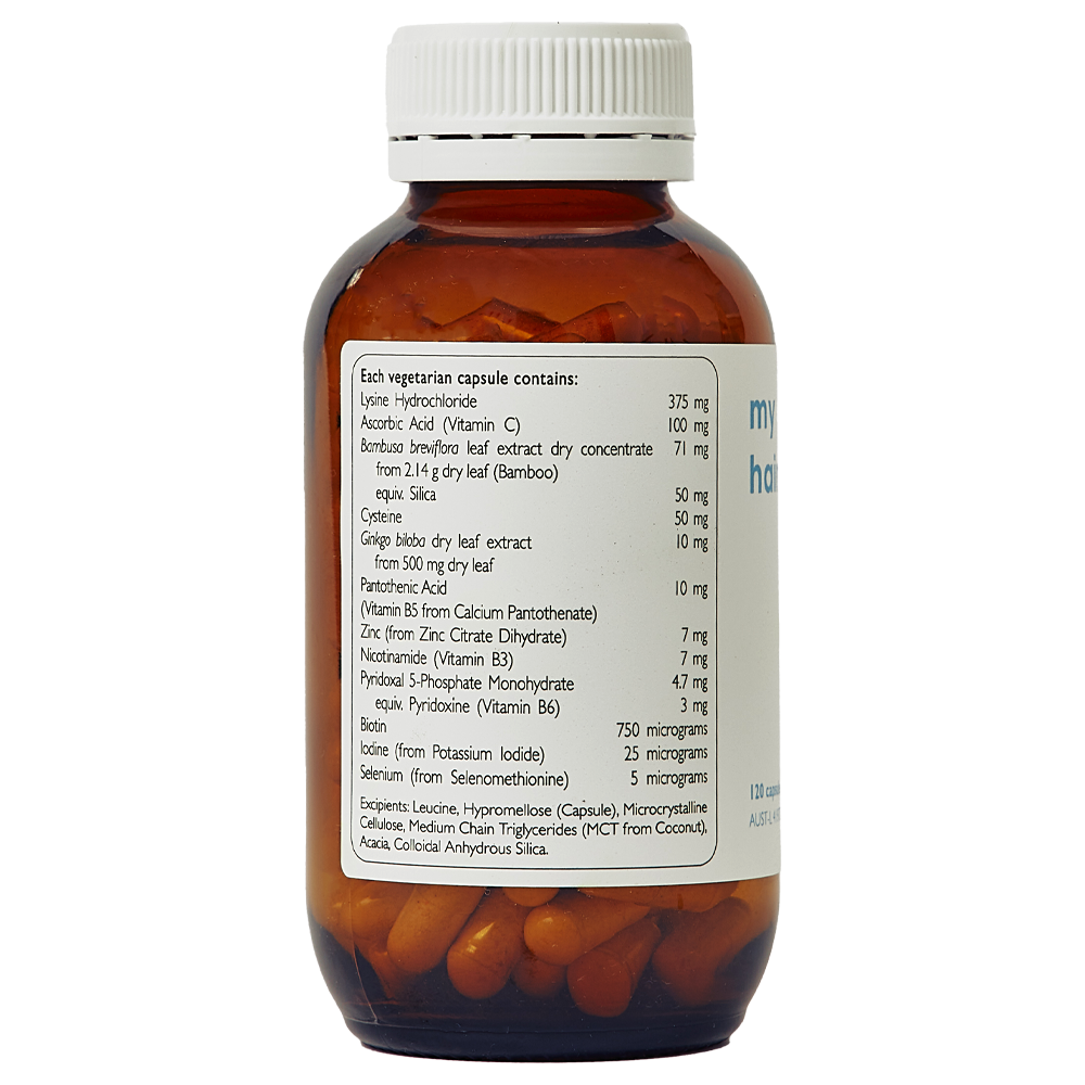 Supplement bottle with label on a white background