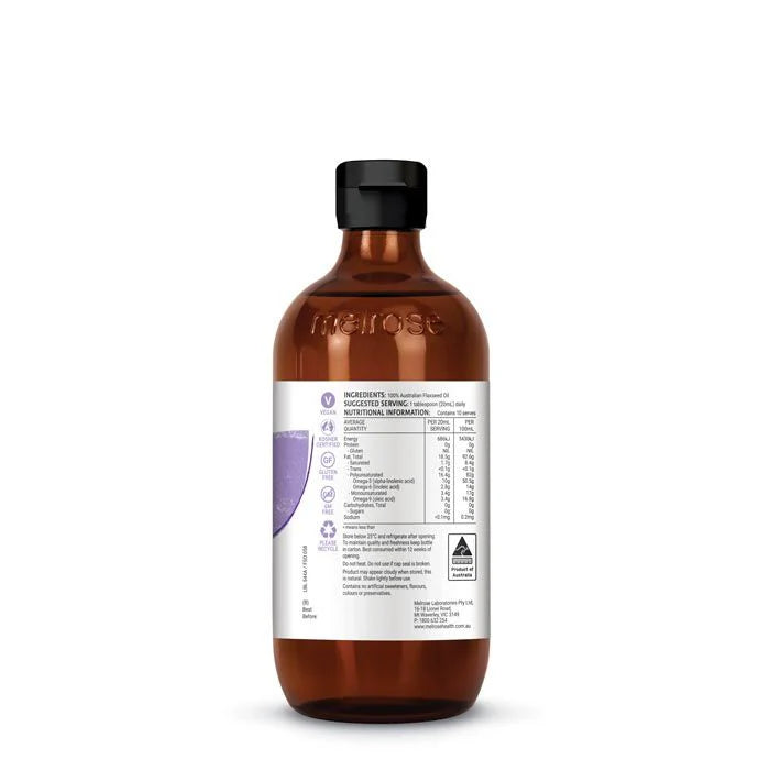 Melrose Australian Cold Pressed Flaxseed Oil- 500ml - Nourishing Apothecary