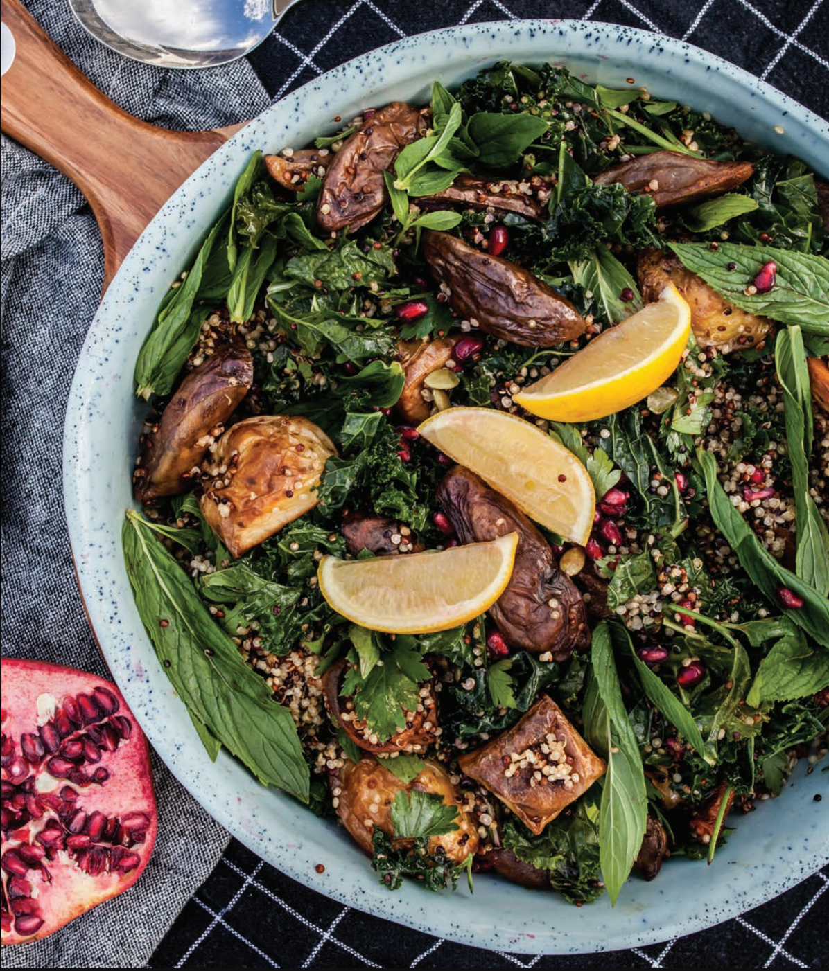 Roast Vegetable, Kale & Quinoa Salad (Healthy Meal Prep Salad)