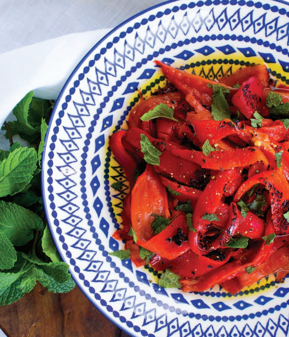 Roasted Capsicum Salad with Fresh Herbs & Lemon