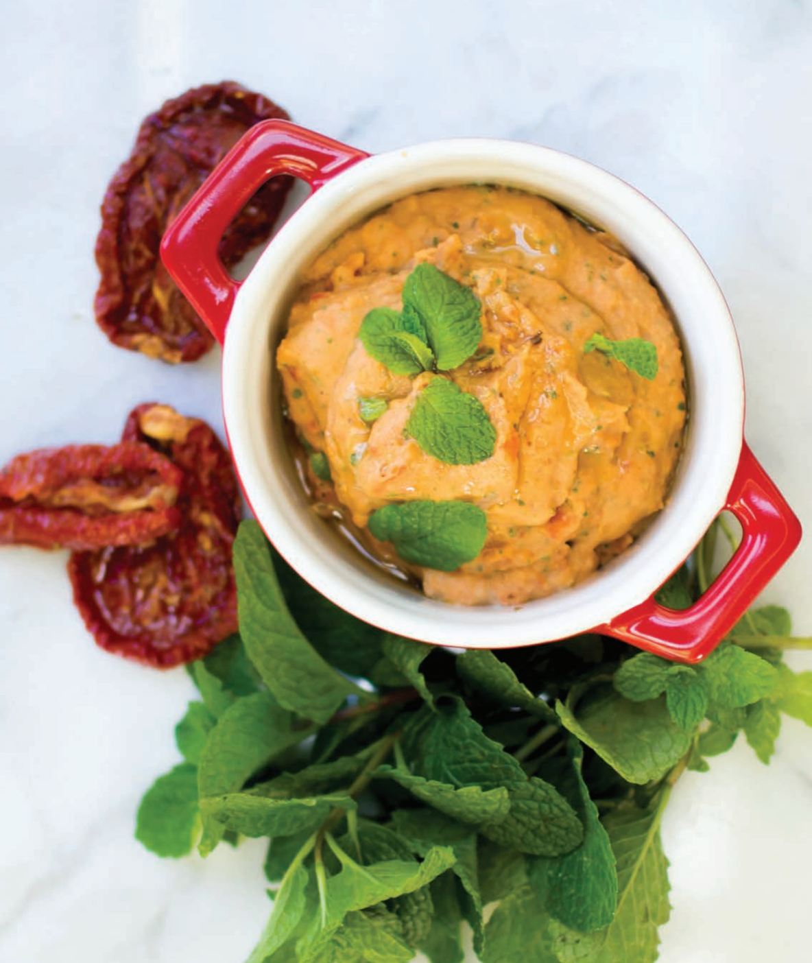 Sun-Dried Tomato & Mint Hummus Recipe (Creamy Homemade Chickpea Dip)