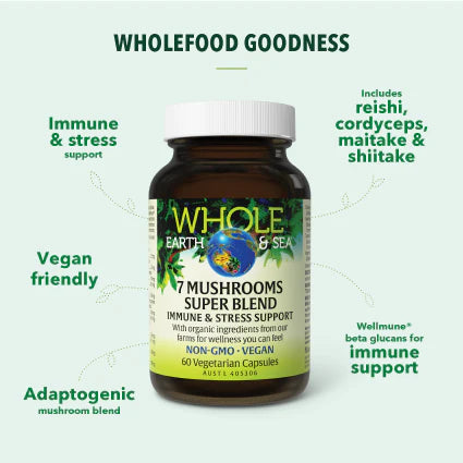 Whole Earth & Sea 7 Mushrooms Super Blend - Nourishing Apothecary