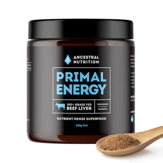 Ancestral Nutrition Primal Energy Grass Fed Beef Liver Powder 100g - Nourishing Apothecary
