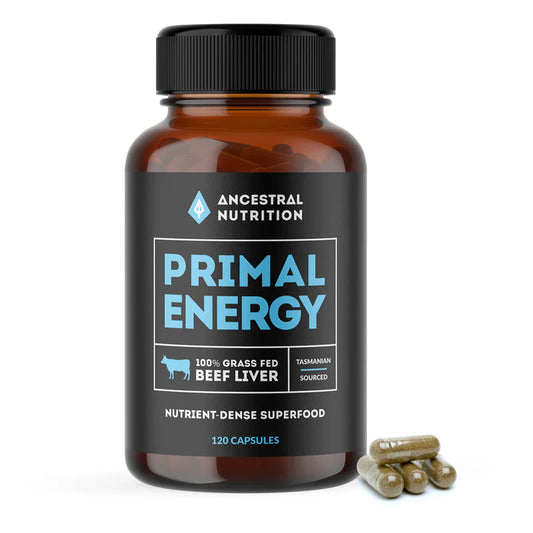 Ancestral Nutrition- Primal Energy- Grass Fed Beef Liver Capsules - Nourishing Apothecary