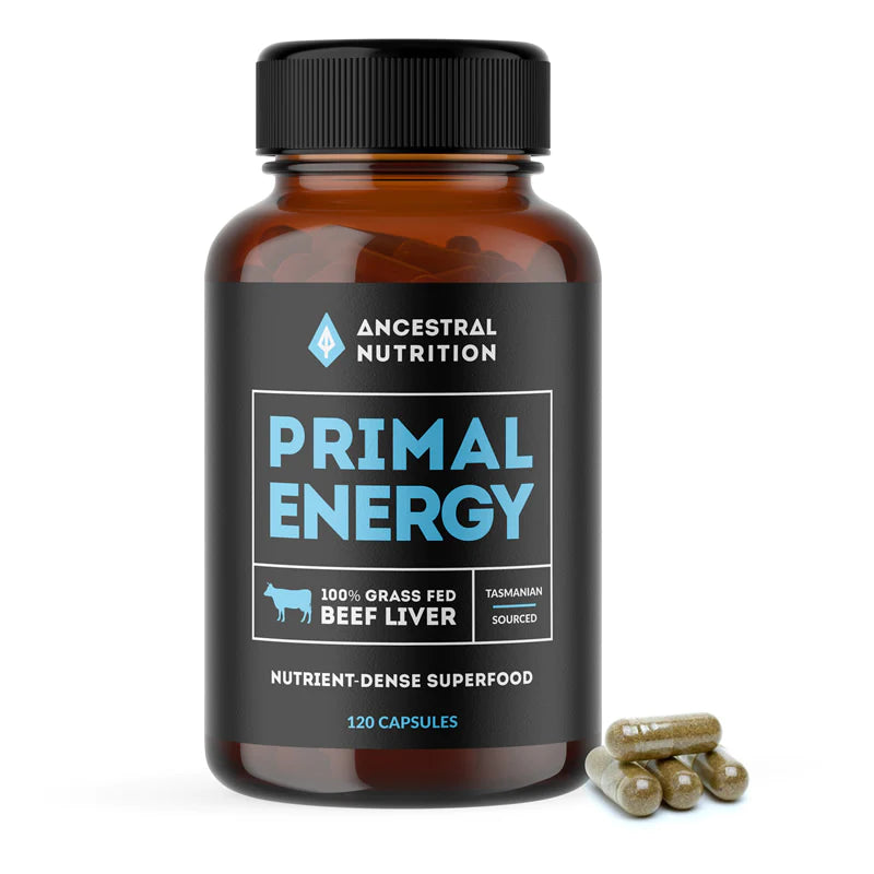 Ancestral Nutrition- Primal Energy- Grass Fed Beef Liver Capsules - Nourishing Apothecary