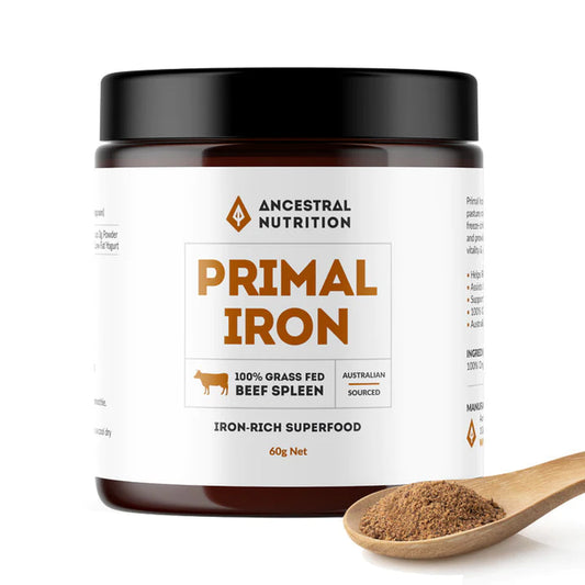 Ancestral Nutrition Primal Iron 100% Beef Spleen Powder 60g - Nourishing Apothecary