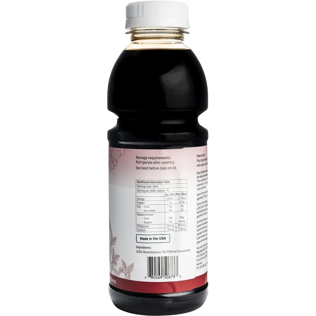 Dr Superfoods Tart Cherry Concentrate 473ml - Nourishing Apothecary