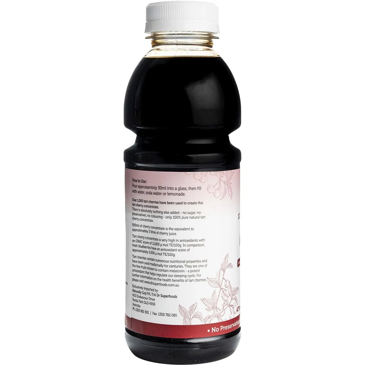 Dr Superfoods Tart Cherry Concentrate 473ml - Nourishing Apothecary