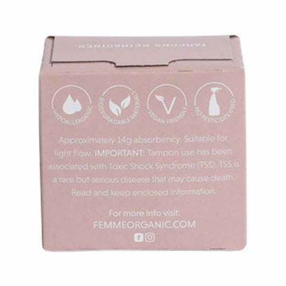 Femme Organic Organic Cotton Tampons Super x 15 Pack - Nourishing Apothecary