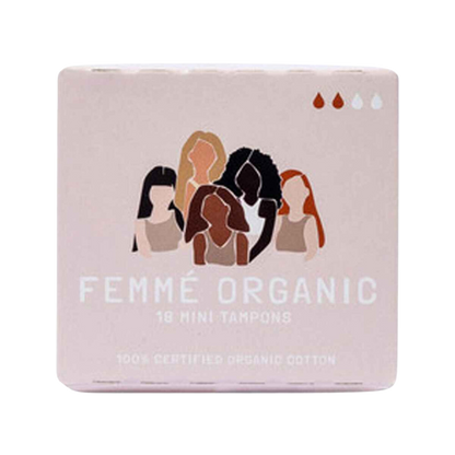 Femme Organic Organic Cotton Tampons Mini x 18 Pack