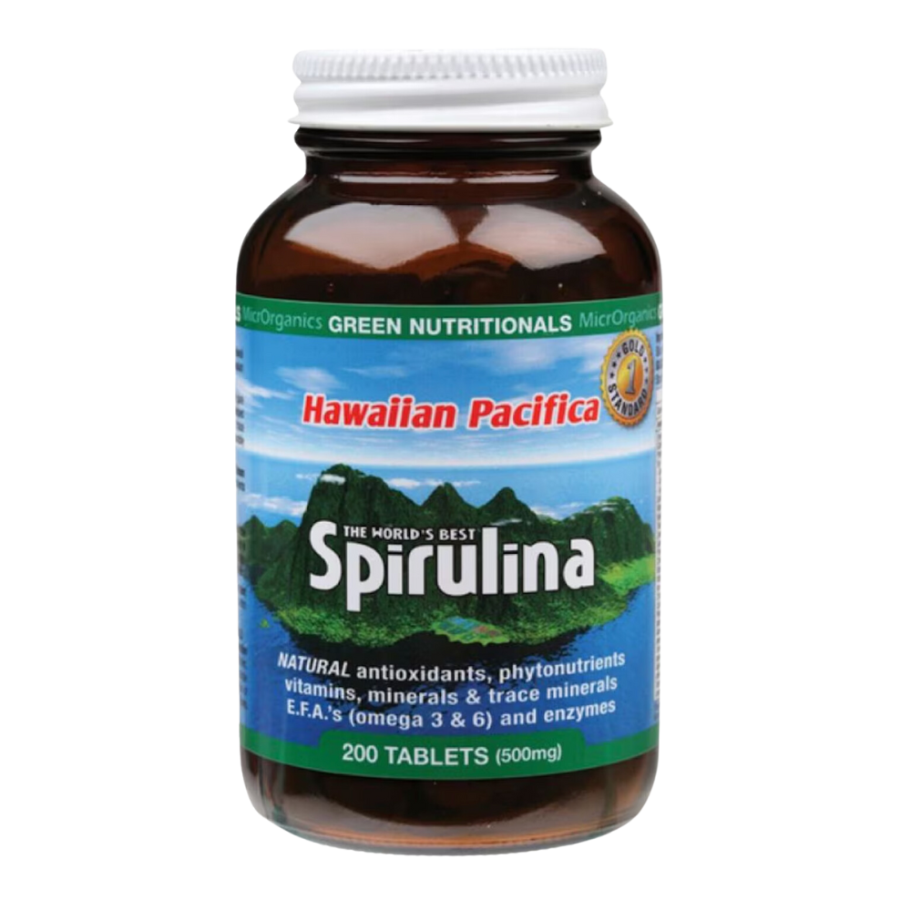 Green Nutritionals: Hawaiian Pacifica Spirulina- 200 Tablets