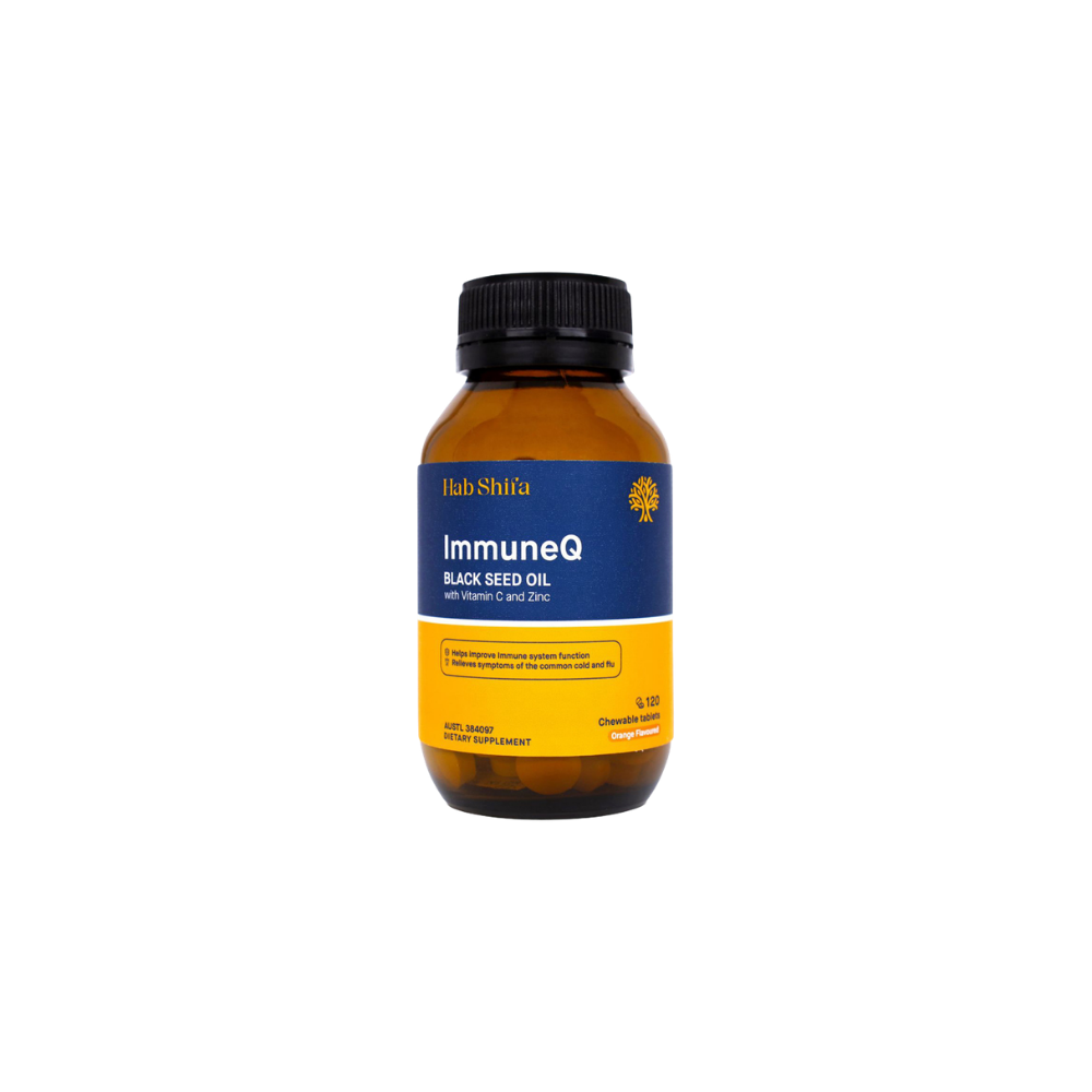 Hab Shifa ImmuneQ Organic Black Seed with Vitamin C & Zinc Chewable Or ...