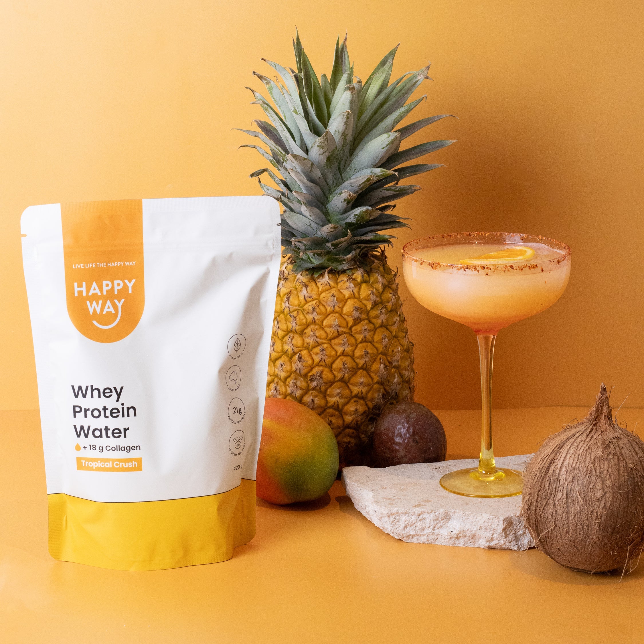 Happy Way Whey Protein Water- Tropical Crush - Nourishing Apothecary