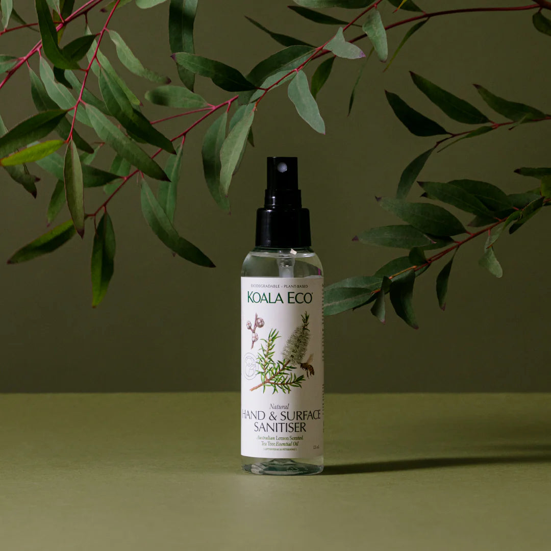 KOALA ECO Natural Hand & Surface Sanitiser Lemon Scented TeaTree 125ml - Nourishing Apothecary