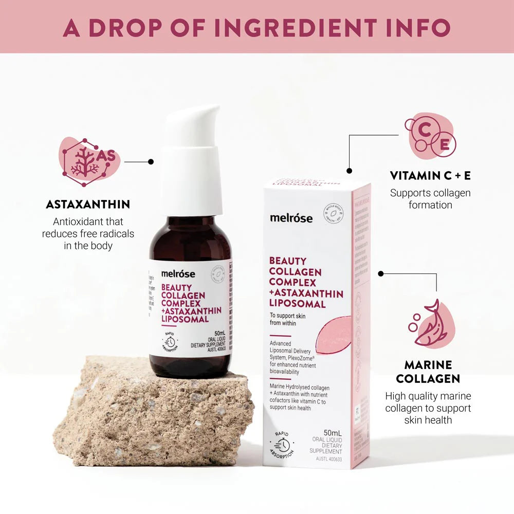 Melrose Beauty Collagen Complex + Astaxanthin Liposomal - Nourishing Apothecary