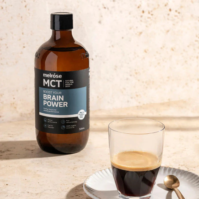 500ml of Melrose Brain Power MCT Oil Powder to fuel your brain and body with natural, sustainable energy.