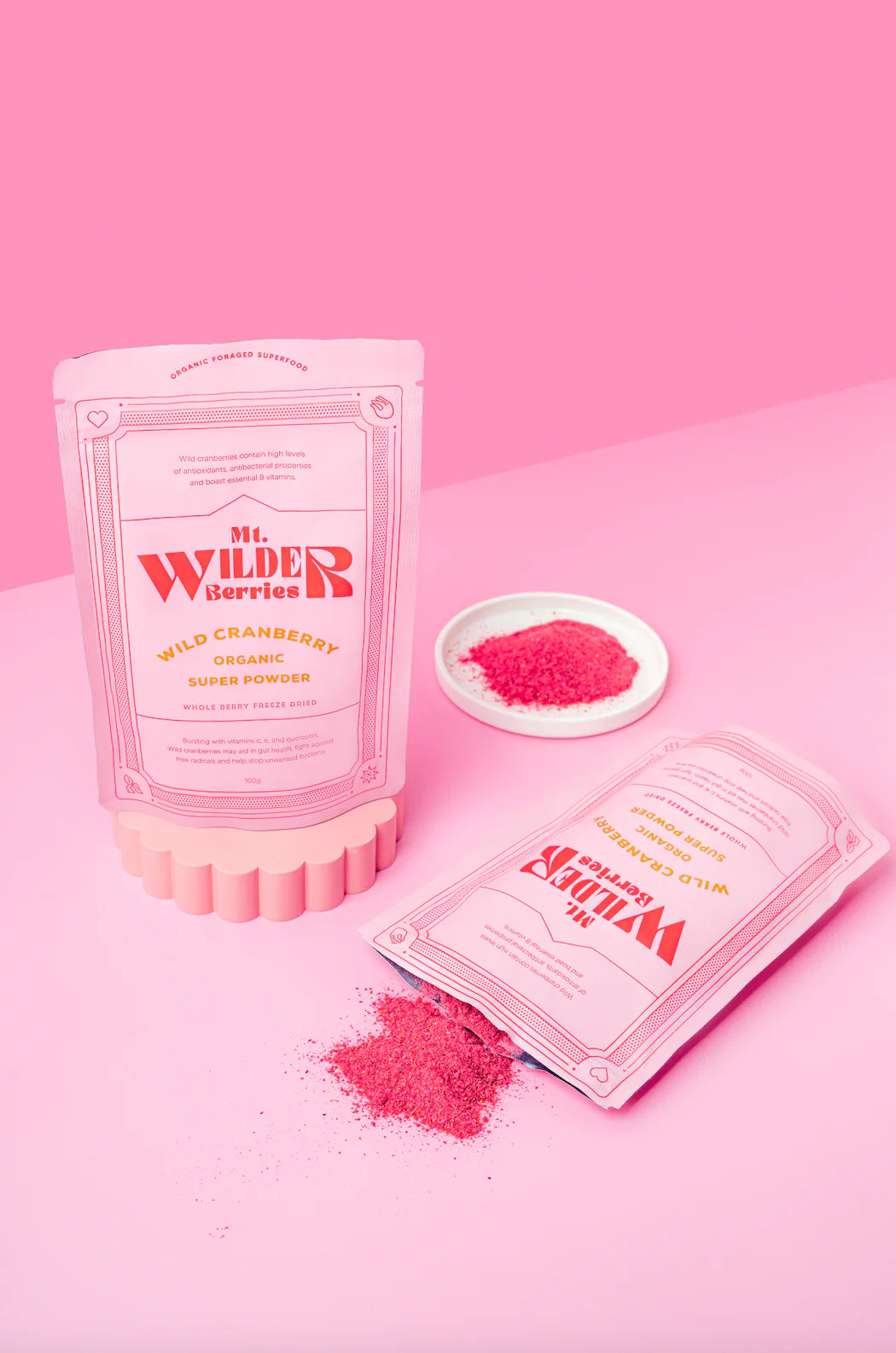 Mt. Wilder Certified Organic Wild Cranberry Super Powder- 100g - Nourishing Apothecary