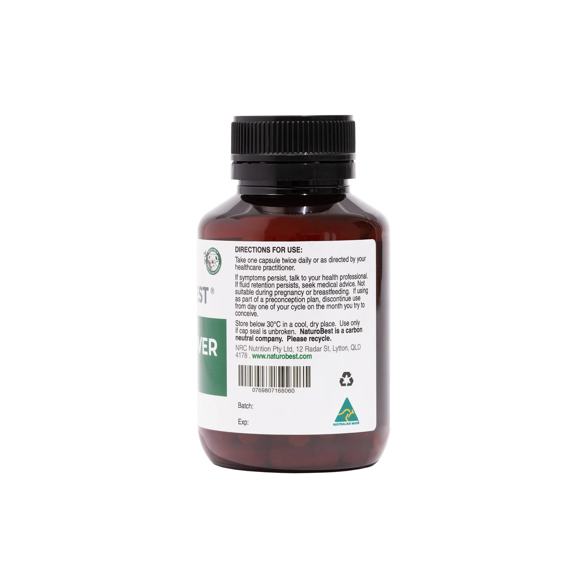 Herbal blend with chlorella for natural detoxification support.