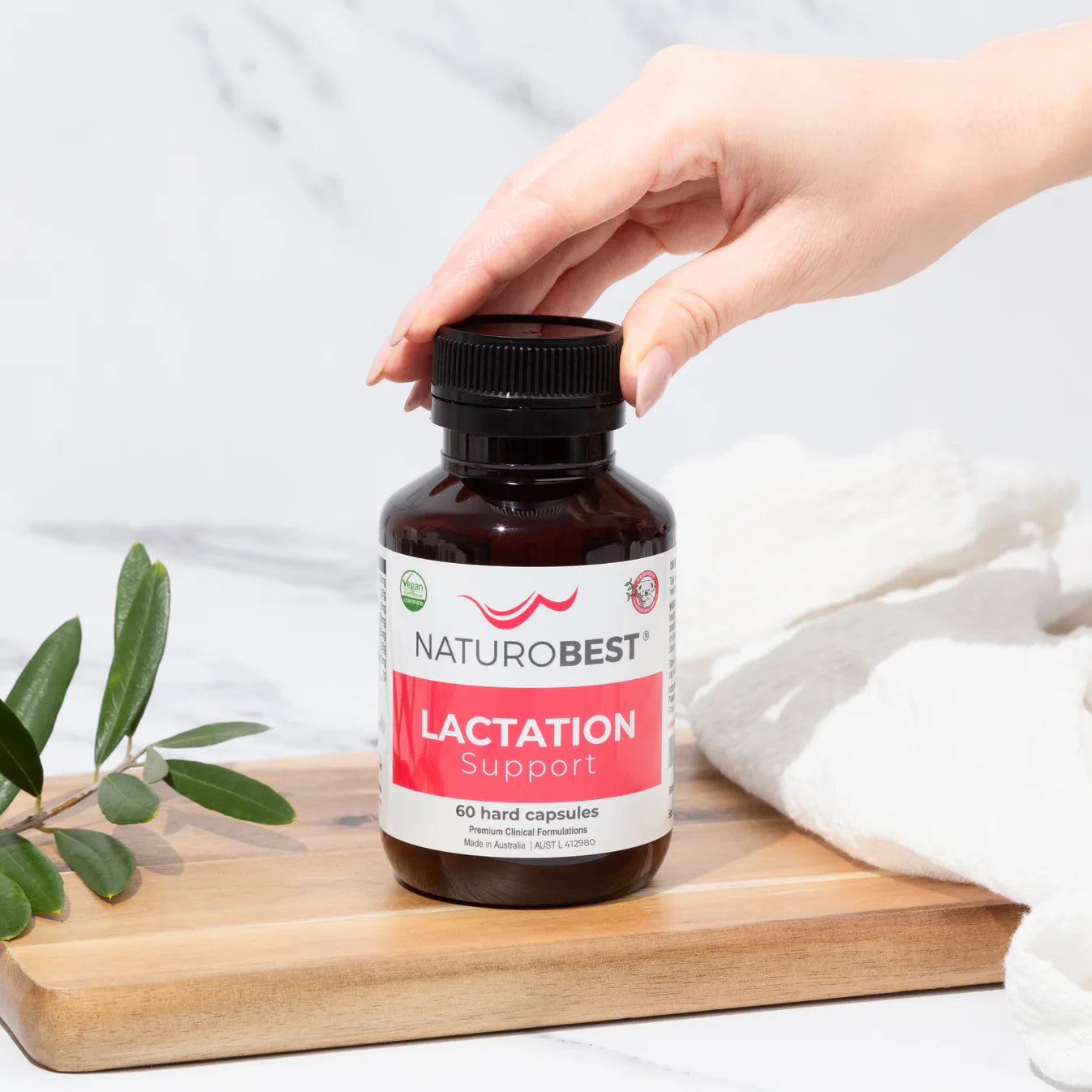 Herbal lactation supplement for milk production and maternal calm.