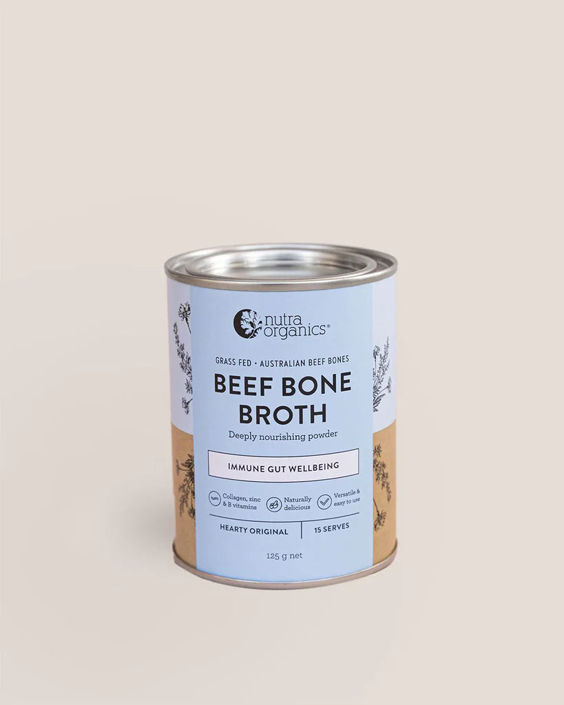 Nutra Organics Beef Bone Broth Powder: Hearty Original 125g - Nourishing Apothecary