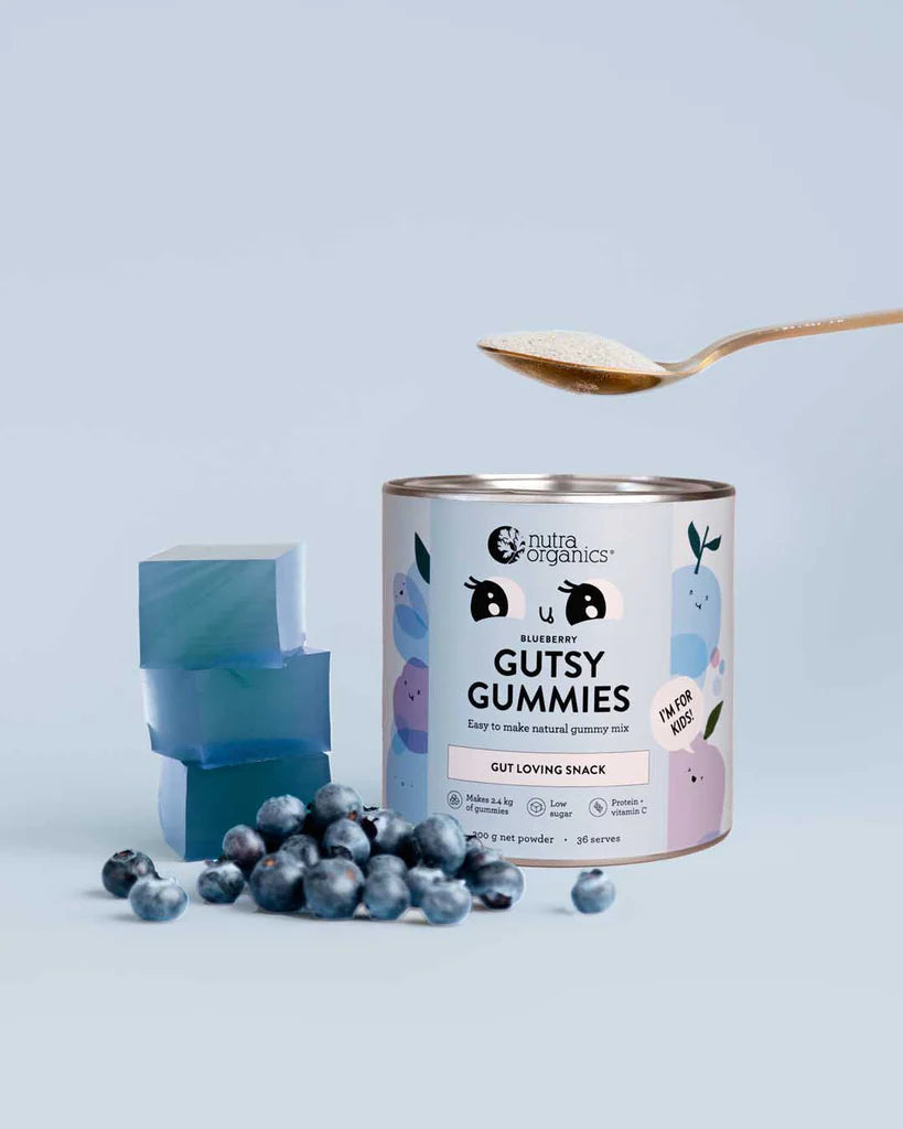 Nutra Organics Gutsy Gummies- Blueberry- 150g - Nourishing Apothecary