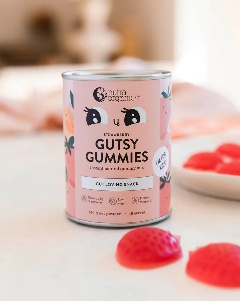 Nutra Organics Gutsy Gummies- Strawberry- 150g - Nourishing Apothecary