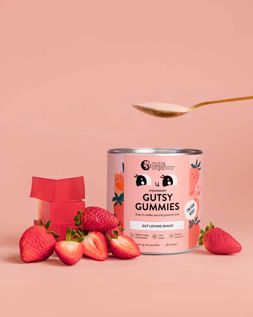 Nutra Organics Gutsy Gummies- Strawberry- 150g - Nourishing Apothecary