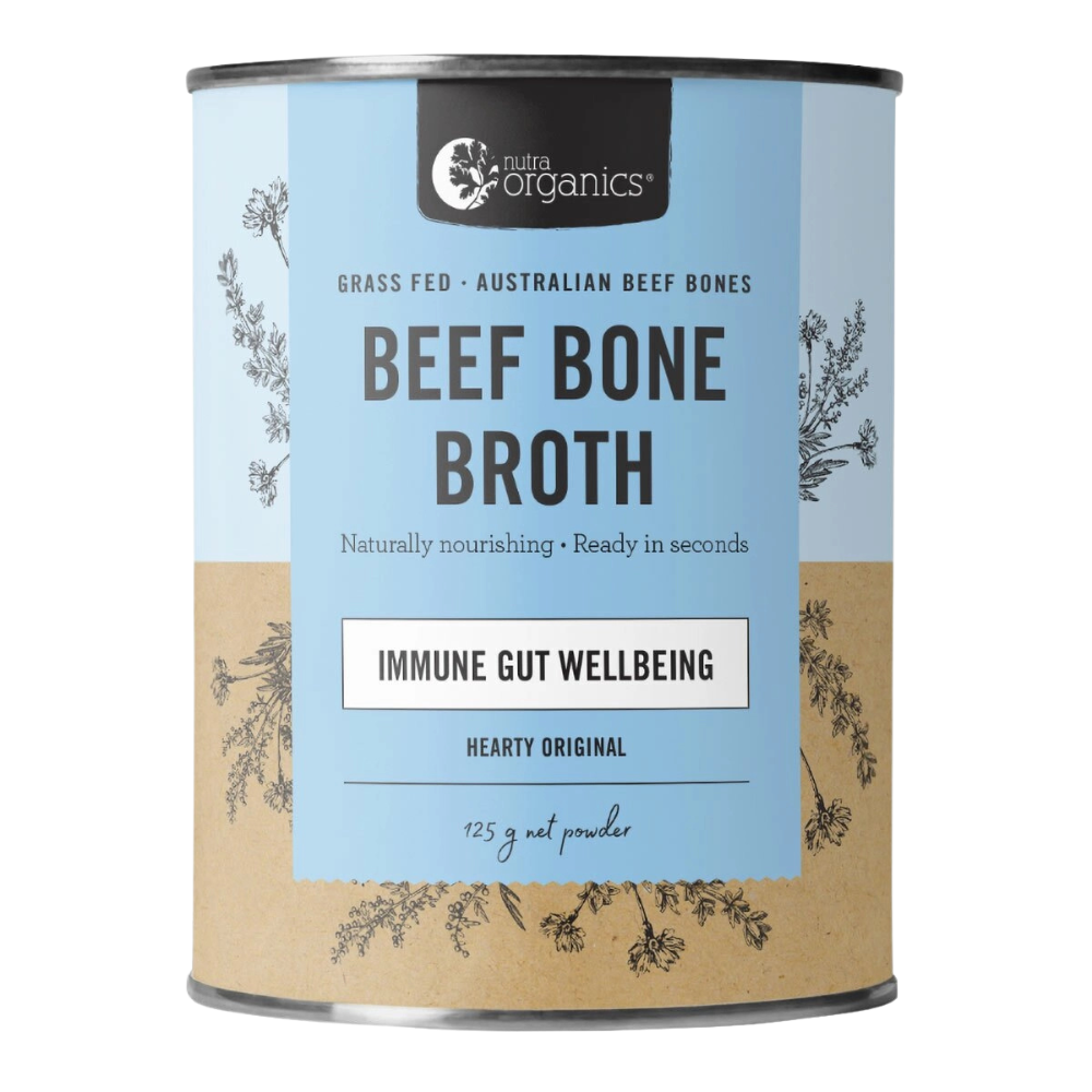 Nutra Organics Beef Bone Broth Powder: Hearty Original 125g