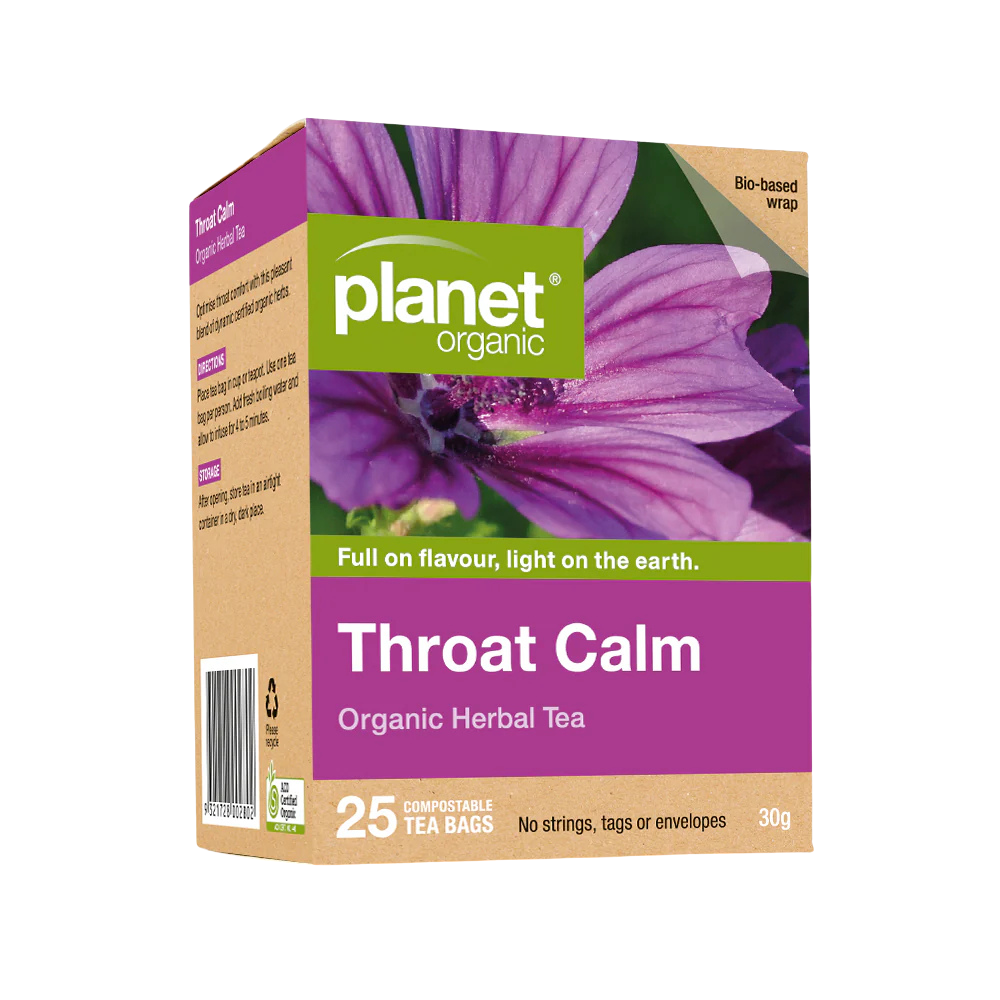 PLANET ORGANIC Herbal Tea Bags Throat Calm 25pk