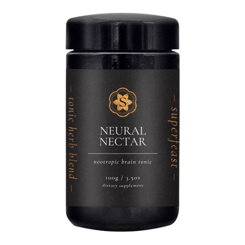 Superfeast Neural Nectar Nootropic Mushroom Blend. Nootropic supplement with mushrooms for memory and focus.