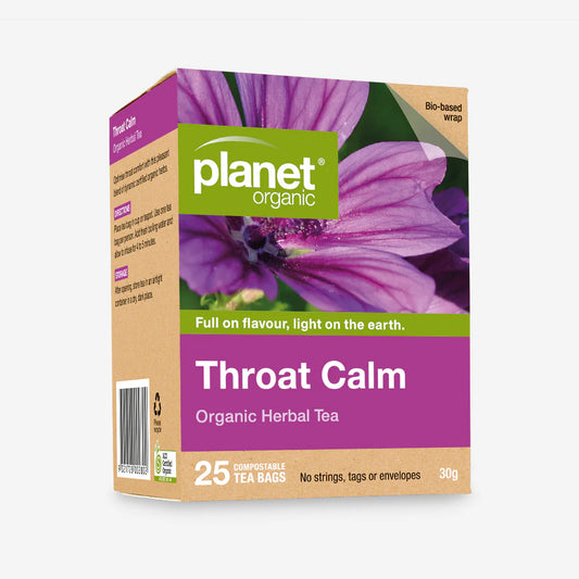 PLANET ORGANIC Herbal Tea Bags Throat Calm 25pk - Nourishing Apothecary