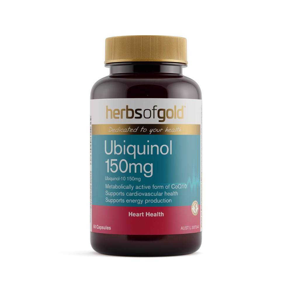 Herbs of Gold Ubiquinol 150mg - Heart and energy supplement.