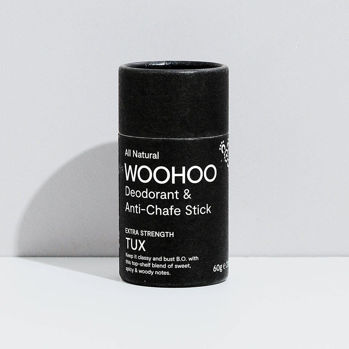 Woohoo Natural Deodorant & Anti-Chafe Stick (Tux) 60g - Nourishing Apothecary