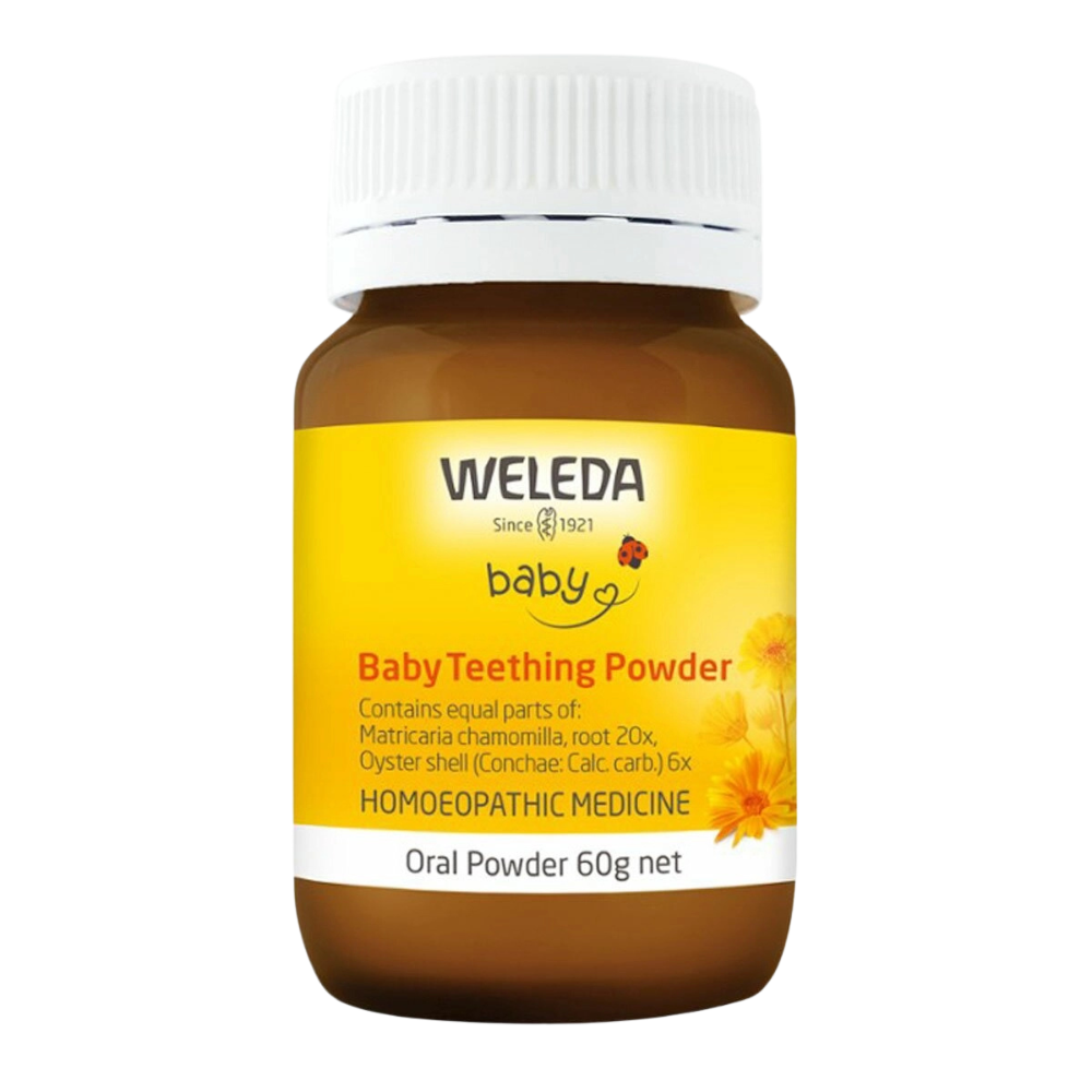 Weleda Baby Teething Powder - Natural relief for teething pain. Chamomile-based teething powder for babies.