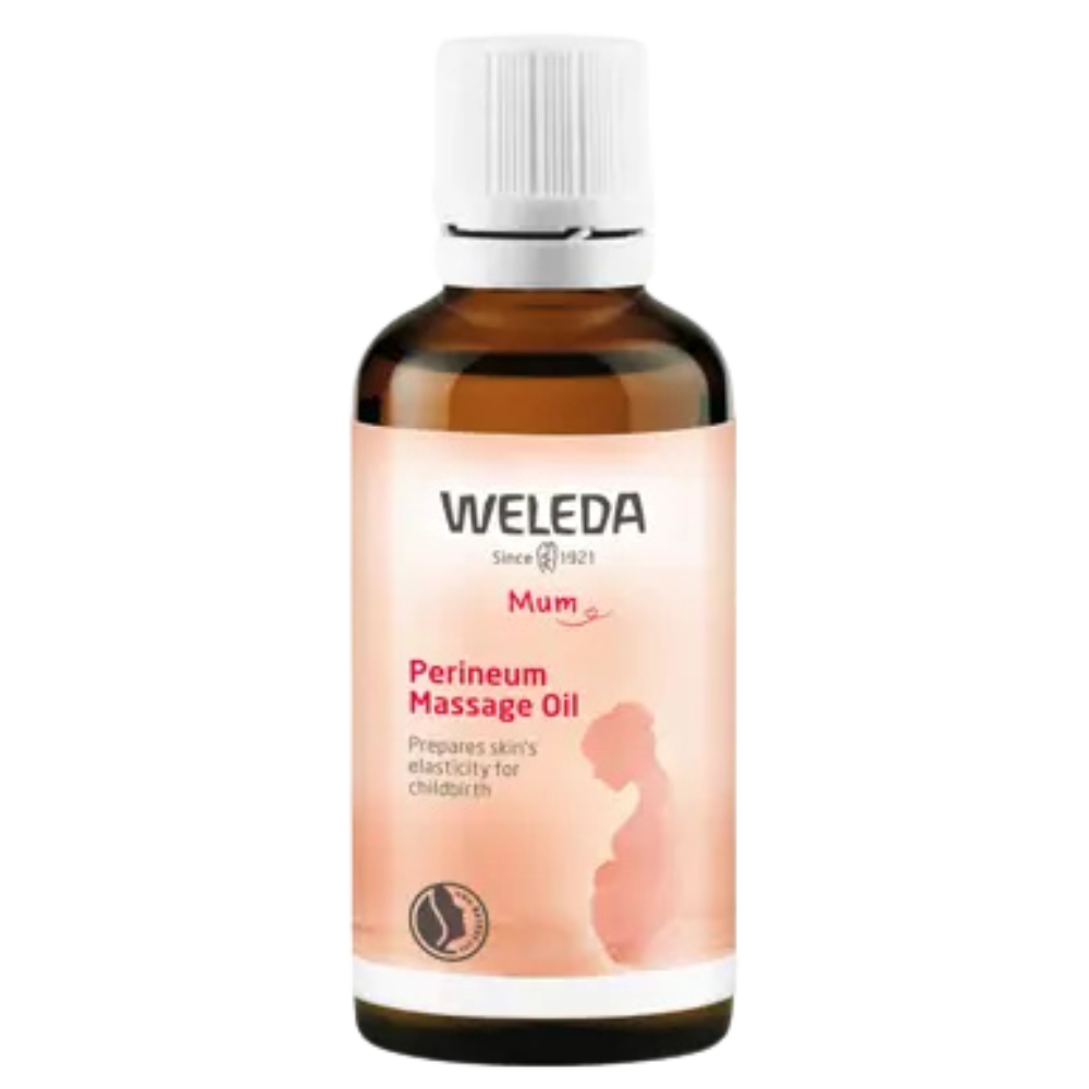 Weleda Perineum Massage Oil - Natural childbirth preparation. Massage oil to improve skin elasticity and reduce tearing risks. Dermatologically tested perineum oil for labour preparation.