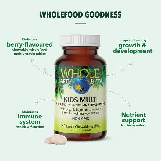 Whole Earth & Sea Kids Multi- 30 berry tablets - Nourishing Apothecary