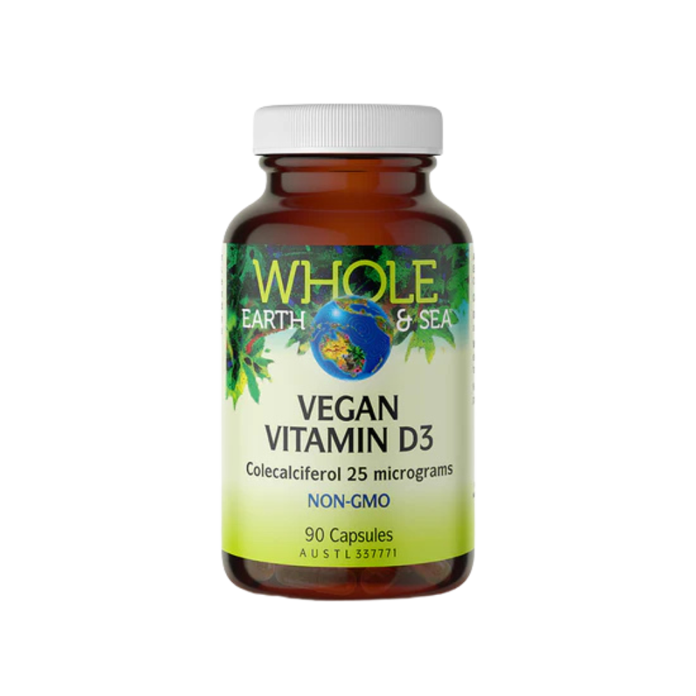 Whole Earth & Sea Vegan Vitamin D3 - Plant-based 90 capsules.